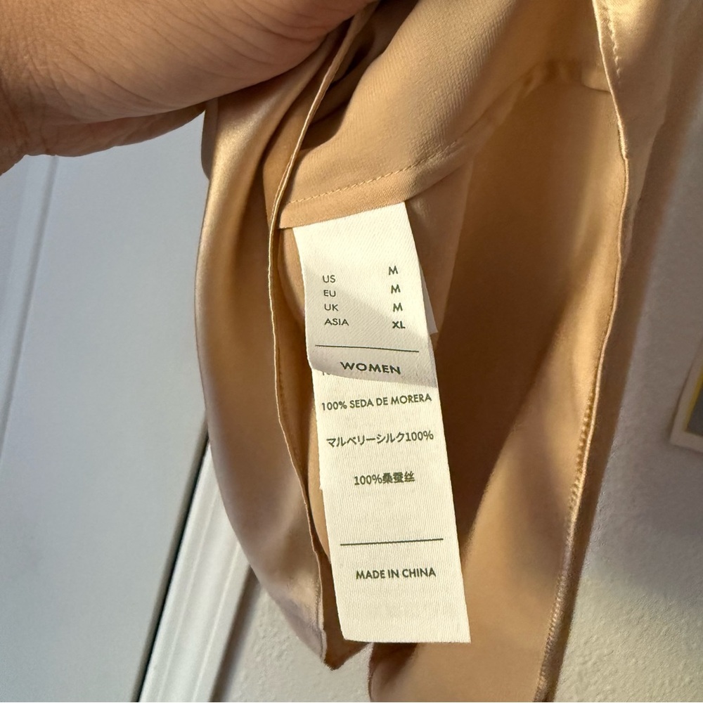 Sleeveless Satin Mock-Neck Blouse — Cream - Picture 7 of 7